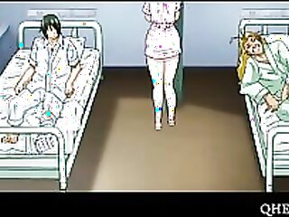 A seductive Hentai girl gets penetrated in a hospital bed