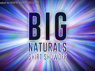 Codi Vore's shirtless display of big naturals in action