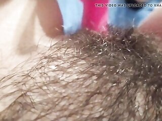 Close-up of a very hairy Russian pussy